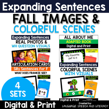 Preview of Fall Speech Therapy Language Bundle | Digital & Print
