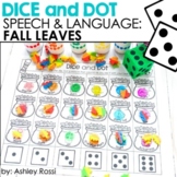 Fall Speech Therapy - Leaves Dice & Dot Articulation & Lan