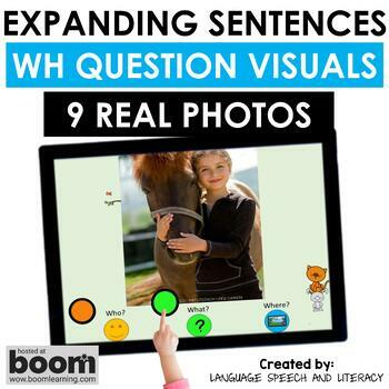 Preview of Spring Speech Therapy, Picture Scenes for Speech Therapy, WH Questions Visuals