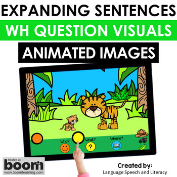 Preview of Spring Speech Therapy Picture Scenes with WH Question Visuals & Animated GIFs