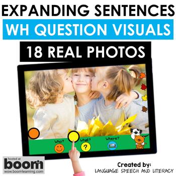 Preview of Fall Speech Therapy, Picture Scenes with Real Photos and WH Question Visuals