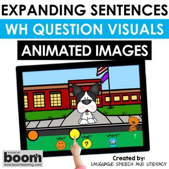 Preview of Spring Speech Therapy Picture Scenes with WH Question Visuals & Animated GIFs