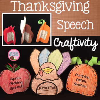 Preview of Fall Speech Therapy Thanksgiving Craft Perfect for Upper Elementary