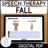Fall Speech Therapy Activities Digital PDF for Language an