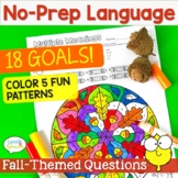 Speech Therapy Fall Activities and ESL Vocabulary