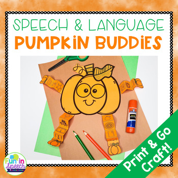 Preview of Fall Speech and Language Craft with a Pumpkin Theme