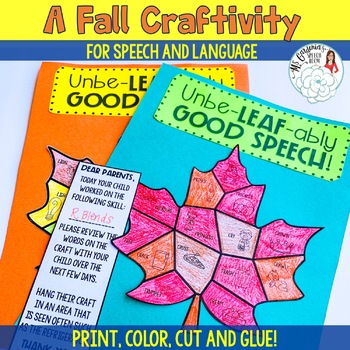 Preview of Fall Speech and Language Craftivity: Colorful Autumn Leaves