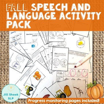 Preview of Fall Speech and Language Activity Pack- Low Prep!