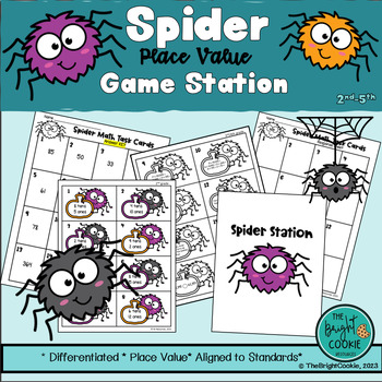 Preview of Fall: Spider Place Value Game Station! Differentiated Fun!