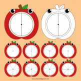 Fall Spinners Clipart Apple Blank Clip Art Math Fraction G