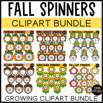 Preview of Fall Spinners Clipart Growing Bundle