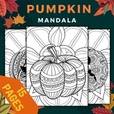 Fall Spooky Pumpkin Mandala Coloring sheets - October Nove