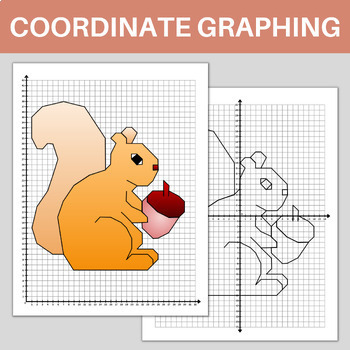 Preview of Fall Squirrel Coordinate Graphing Mystery Picture Autumn Math Activity