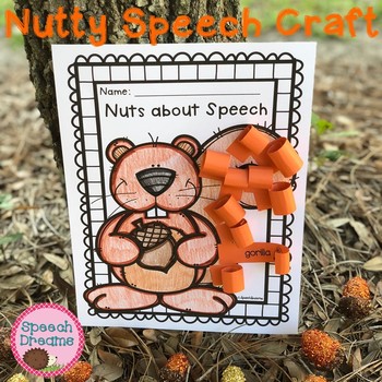 Preview of Fall Squirrel Speech Therapy Craft: Early and Later Developing Sounds