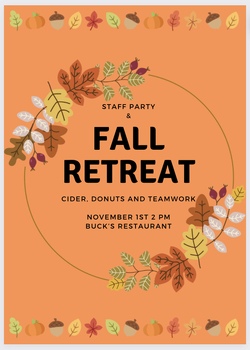 Preview of Fall Event Template PDF| Fall Staff Party Template Editable in Canva