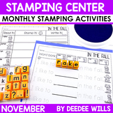 Fall Stamping Center Math & Literacy No Prep Monthly Activ
