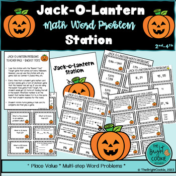 Preview of Fall Station: Jack-O-Lantern Math: Place Value & Word Problems ~ Differentiated!