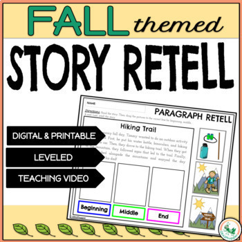 Preview of Fall Story Retell Sequencing of Beginning, Middle, & End Digital & Print