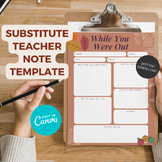 Fall Substitute Teacher Note | Cute September | Autumn | P