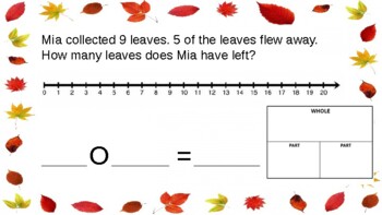 Preview of Fall Subtraction Word Problems