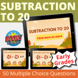 Boom Cards Subtraction to 20 Boom Cards Fall Thanksgiving