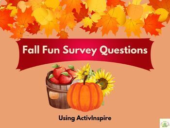 Preview of Fall Survey Questions Flipchart for ActivInspire, Promethean, Preschool Math