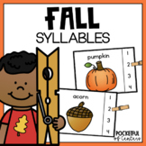 Fall Syllables Clip Cards