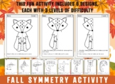 Fall Symmetry Worksheet, Autumn, Halloween, Thanksgiving, 