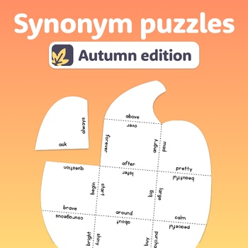 Preview of Fall Synonyms Activity | 3rd 4th 5th Halloween Synonyms | Autumn Literacy Center