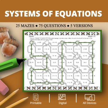 Preview of Fall: Systems of Equations Maze Activity