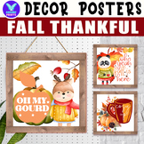 Fall THANKFUL Autumn Seasonal Posters Classroom Decor Bull