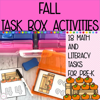 Preview of Fall Task Box Activities for PreK/Preschool/K