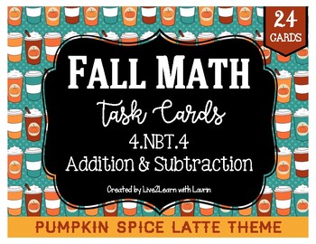 Preview of Fall Math Task Cards: Addition & Subtraction