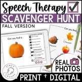 Speech Therapy Scavenger Hunt Fall Teletherapy Activity Di