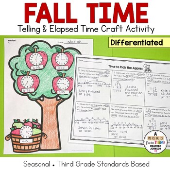 Preview of Fall Telling Time & Elapsed Time Craft