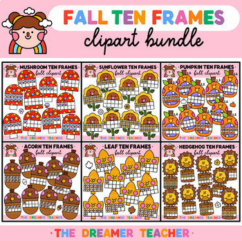 Preview of Fall Ten Frames Clipart Bundle