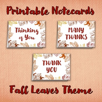 Preview of Fall Thank You Notes