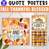 Fall Thankful & Blessed Quotes Seasonal Classroom Decor Bu