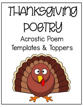 Preview of Fall + Thanksgiving Acrostic Poetry | Templates, Toppers, Bulletin Board, Banner