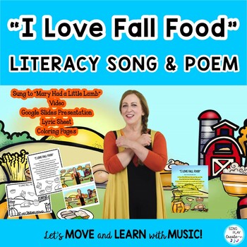 Preview of Fall & Thanksgiving Action Song: “I Love Fall Food” Literacy, Music & Video