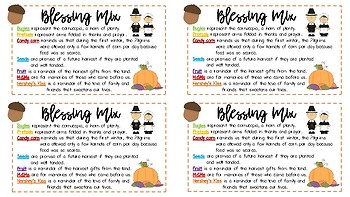 Fall/Thanksgiving Blessing Mix Tags Printable by Mrs KCS | TpT