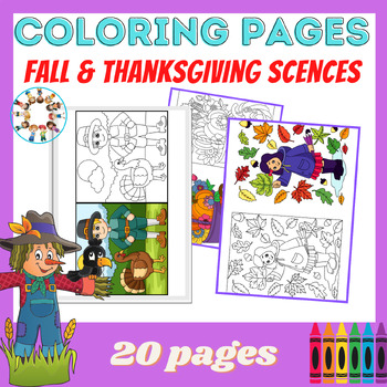 Preview of Fall & Thanksgiving Coloring Pages/ Autumn Coloring/ Leave, Fall, Turkey & more