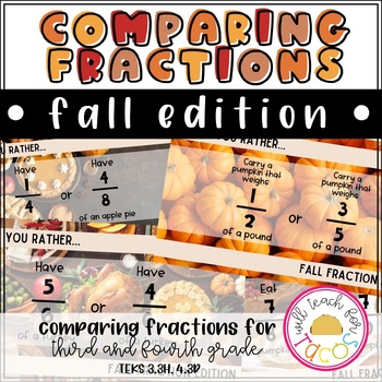 Preview of Fall Thanksgiving Comparing Fractions Would You Rather