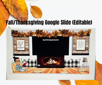 Preview of Fall/Thanksgiving (Editable) Google Slide 