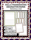 Fall / Thanksgiving Elementary Lined Paper