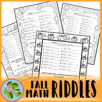 Preview of Fall & Thanksgiving Math Riddles