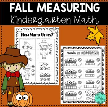 Preview of Fall Thanksgiving NO PREP Kindergarten Measurement Worksheets