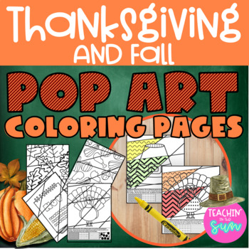 Preview of Fall, Thanksgiving,November Coloring POP ART Pages Creative projects 50 pages