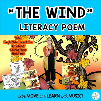 Preview of Fall & November Poem: “The Wind” Literacy Activities, Video