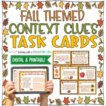 Preview of Fall Context Clues Task Card